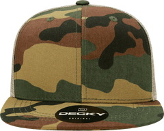 Decky 1055 Cotton Flat Bill Trucker Cap - Woodland Camo Khanki - Woodland Khanki / One Size Fits Most