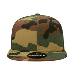Decky 1055 Cotton Flat Bill Trucker Cap - Woodland Olive - Woodland Olive / One Size Fits Most