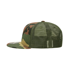 Decky 1055 Cotton Flat Bill Trucker Cap - Woodland Olive - Woodland Olive / One Size Fits Most