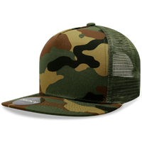 Decky 1063 10 Panel Flat Bill Trucker Cap - Woodland Camo - Woodland Camo / One Size Fits Most