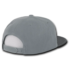 Decky 1071 Acrylic/Vinyl Snapback Cap - Gray Black - Gray Black / One Size Fits Most