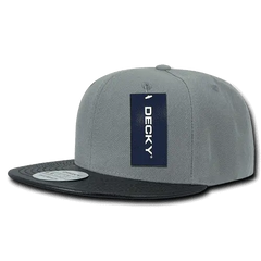 Decky 1071 Acrylic/Vinyl Snapback Cap - Gray Black - Gray Black / One Size Fits Most