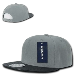 Decky 1071 Acrylic/Vinyl Snapback Cap - Gray Black - Gray Black / One Size Fits Most