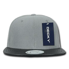 Decky 1071 Acrylic/Vinyl Snapback Cap - Gray Black - Gray Black / One Size Fits Most