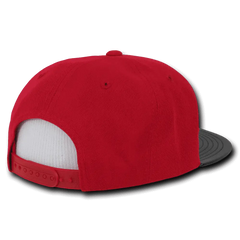 Decky 1071 Acrylic/Vinyl Snapback Cap - Red Black - Red Black / One Size Fits Most