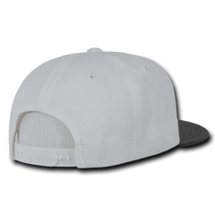 Decky 1071 Acrylic/Vinyl Snapback Cap - White Black - White Black / One Size Fits Most