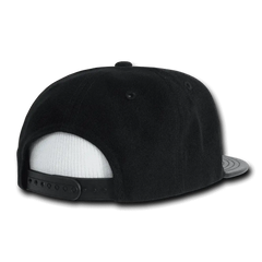 Decky 1071 Vinyl Brim Snapback Cap - Black - Black / One Size Fits Most