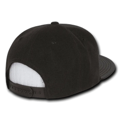 Decky 1071 Vinyl Brim Snapback Cap - Brown Black - Brown Black / One Size Fits Most