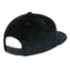 Decky 1076 Corduroy Snapback Cap - Black - Black / One Size Fits Most