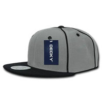 Decky 1078 Piped Crown Snapback Cap - Black - Black / One Size Fits Most