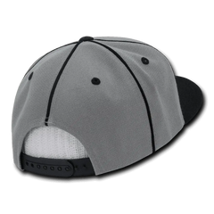 Decky 1078 Piped Crown Snapback Cap - Black - Black / One Size Fits Most
