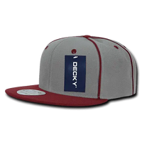 Decky 1078 Piped Crown Snapback Cap - Cardinal - Cardinal / One Size Fits Most