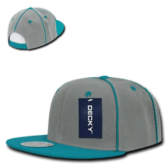 Decky 1078 Piped Crown Snapback Cap - Teal - Teal / One Size Fits Most