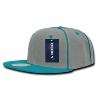 Decky 1078 Piped Crown Snapback Cap - Teal - Teal / One Size Fits Most