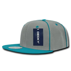 Decky 1078 Piped Crown Snapback Cap - Teal - Teal / One Size Fits Most