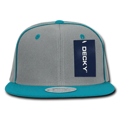 Decky 1078 Piped Crown Snapback Cap - Teal - Teal / One Size Fits Most