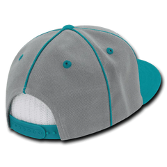 Decky 1078 Piped Crown Snapback Cap - Teal - Teal / One Size Fits Most