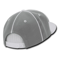 Decky 1078 Piped Crown Snapback Cap - White - White / One Size Fits Most