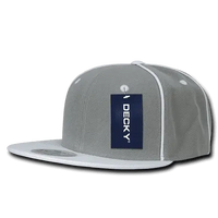 Decky 1078 Piped Crown Snapback Cap - White - White / One Size Fits Most