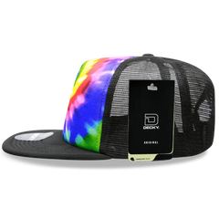 Decky 1079 Tie Dye Print Trucker Cap - Rainbow - Multi-Colored / One Size Fits Most