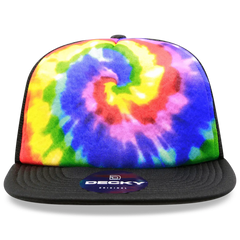 Decky 1079 Tie Dye Print Trucker Cap - Rainbow - Multi-Colored / One Size Fits Most