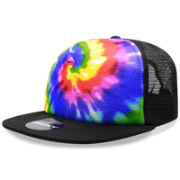 Decky 1079 Tie Dye Print Trucker Cap - Rainbow - Multi-Colored / One Size Fits Most