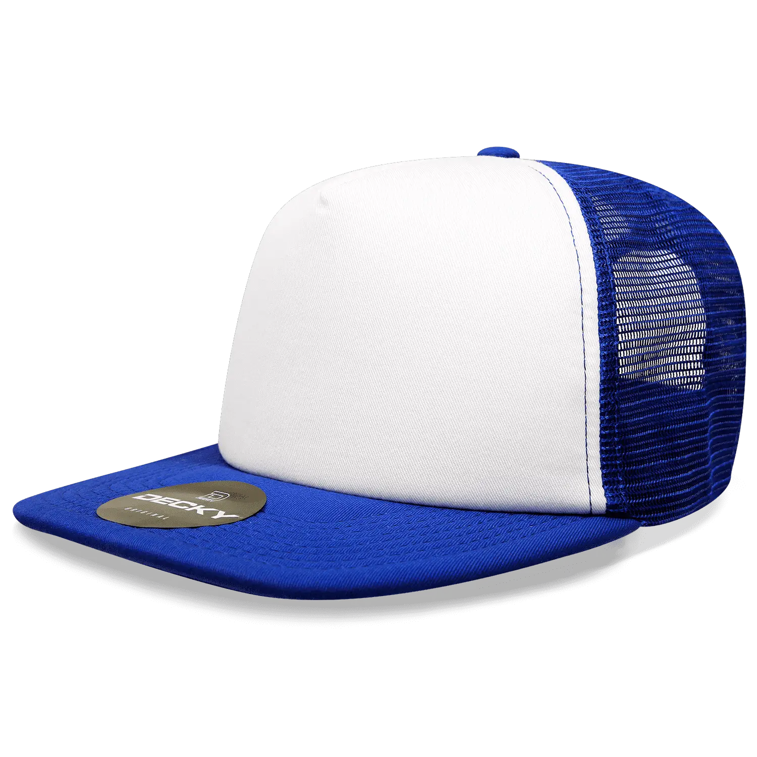 Decky 1080 Heavy Duty Foam Trucker Cap - White Royal - White Royal / One Size Fits Most