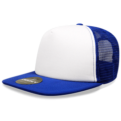 Decky 1080 Heavy Duty Foam Trucker Cap - White Royal - White Royal / One Size Fits Most