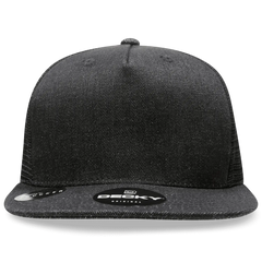 Decky 1082 5 Panel Denim Trucker Hat - Black - Black / One Size Fits Most