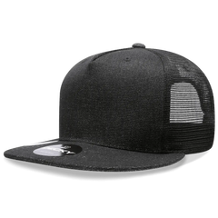Decky 1082 5 Panel Denim Trucker Hat - Black - Black / One Size Fits Most