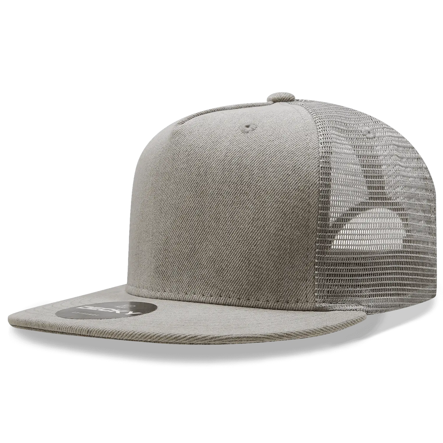 Decky 1082 5 Panel Denim Trucker Hat - Gray - Gray / One Size Fits Most