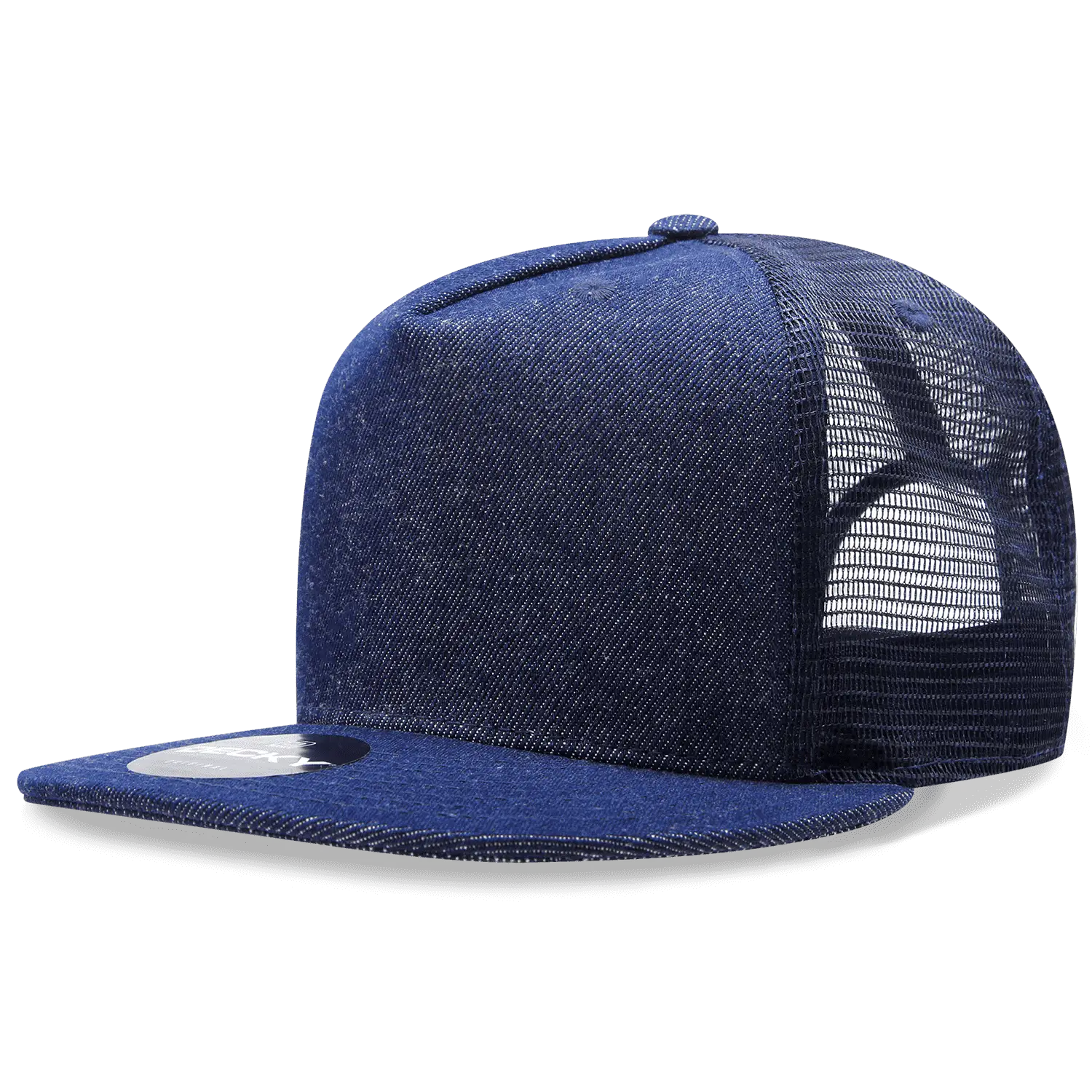 Decky 1082 5 Panel Denim Trucker Hat - Navy - Navy / One Size Fits Most