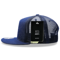 Decky 1082 5 Panel Denim Trucker Hat - Navy - Navy / One Size Fits Most