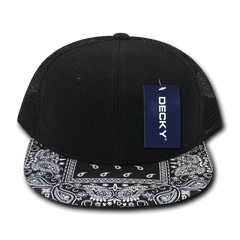 Decky 1083 Bandanna Trucker Cap - Black - Black / One Size Fits Most