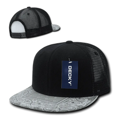 Decky 1083 Bandanna Trucker Cap - Black Gray - Black Gray / One Size Fits Most
