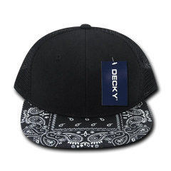 Decky 1083 Bandanna Trucker Cap - Black Navy - Black Navy / One Size Fits Most