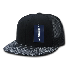 Decky 1083 Bandanna Trucker Cap - Black Navy - Black Navy / One Size Fits Most