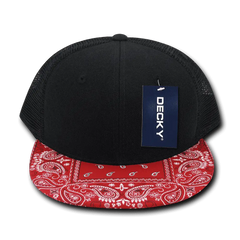 Decky 1083 Bandanna Trucker Cap - Black Red - Black Red / One Size Fits Most