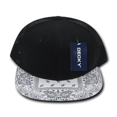 Decky 1083 Bandanna Trucker Cap - Black White - Black White / One Size Fits Most