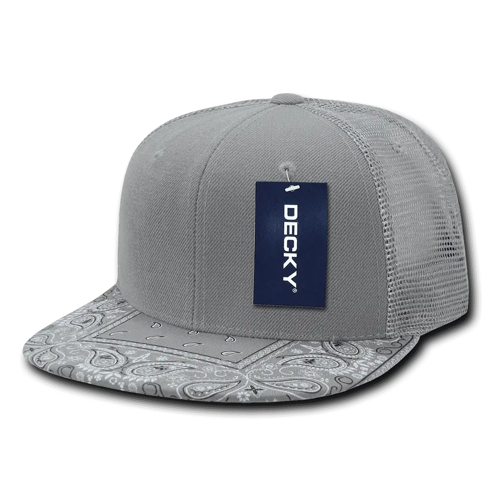 Decky 1083 Bandanna Trucker Cap - Gray Gray - Gray / One Size Fits Most