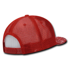 Decky 1083 Bandanna Trucker Cap - Red Red - Red / One Size Fits Most