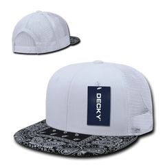 Decky 1083 Bandanna Trucker Cap - White Black - White Black / One Size Fits Most