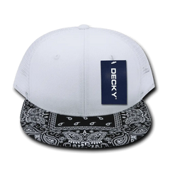 Decky 1083 Bandanna Trucker Cap - White Black - White Black / One Size Fits Most
