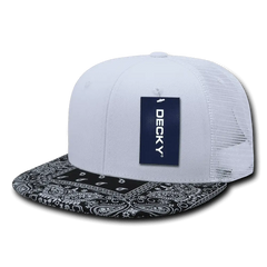 Decky 1083 Bandanna Trucker Cap - White Black - White Black / One Size Fits Most