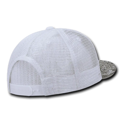 Decky 1083 Bandanna Trucker Cap - White Gray - White Gray / One Size Fits Most