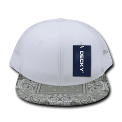 Decky 1083 Bandanna Trucker Cap - White Gray - White Gray / One Size Fits Most