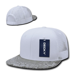 Decky 1083 Bandanna Trucker Cap - White Gray - White Gray / One Size Fits Most