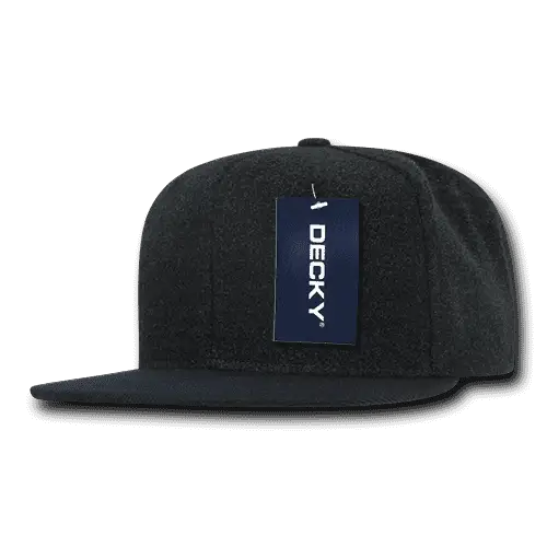 Decky 1087 Melton Crown Snapback Cap Charcoal Navy Dark Gray Navy / One Size Fits Most