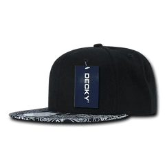 Decky 1093 Bandanna Snapback Cap - Black - Black / One Size Fits Most