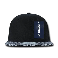 Decky 1093 Bandanna Snapback Cap - Black - Black / One Size Fits Most